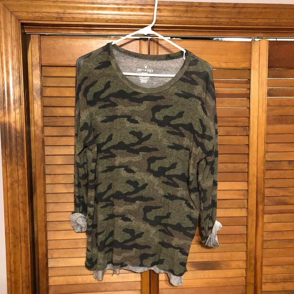 Plush soft & sexy camo long sleeve shirt ✨